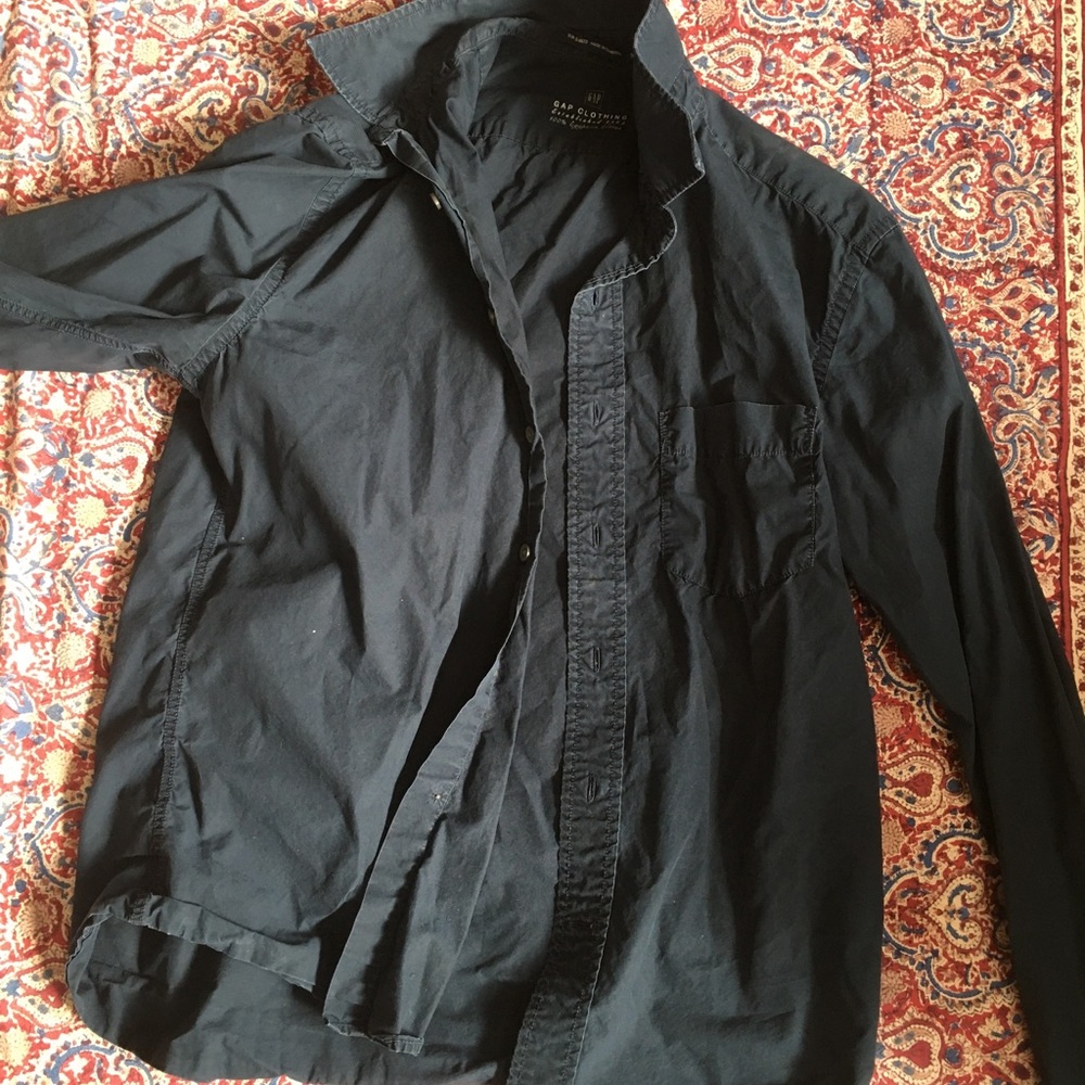 Long sleeve black button down